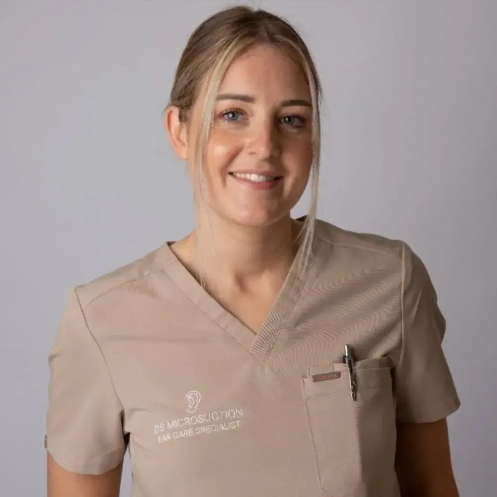 Deanna Spiby, ear care practitioner and owner of DS Microsuction, in her branded uniform