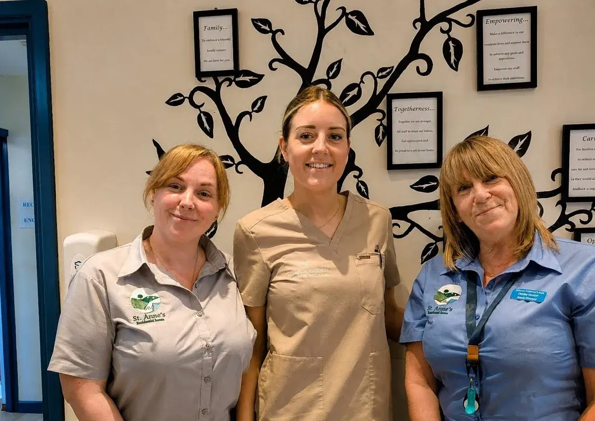 Deanna with the care team at St Annes Residential Home, where she returns to provide ear care